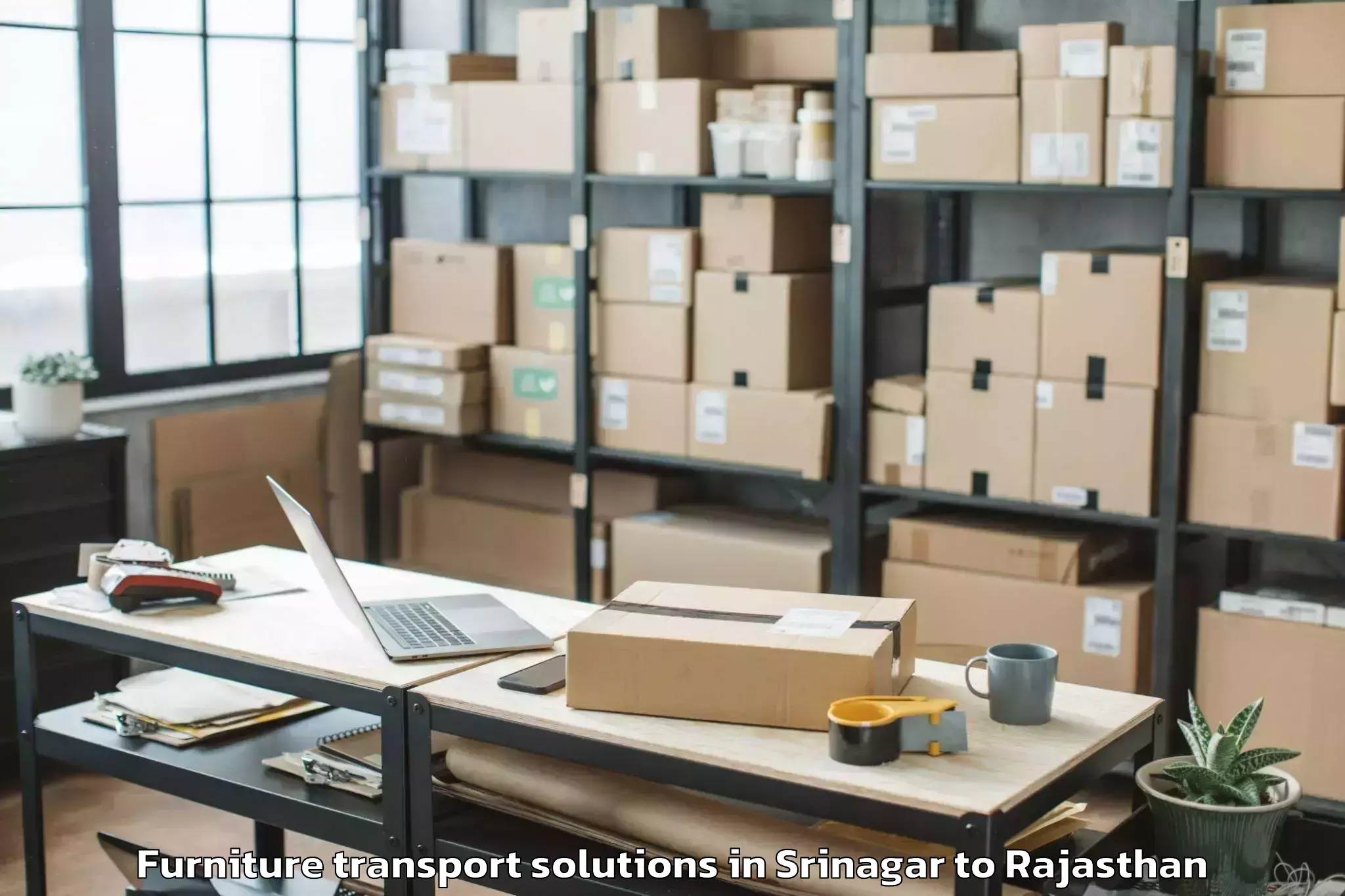 Trusted Srinagar to Udaipurwati Furniture Transport Solutions